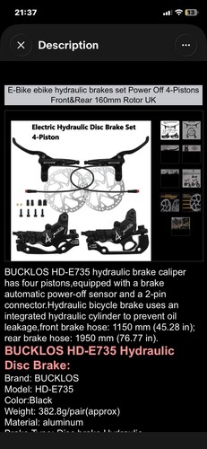 E-Bike ebike hydraulic brakes